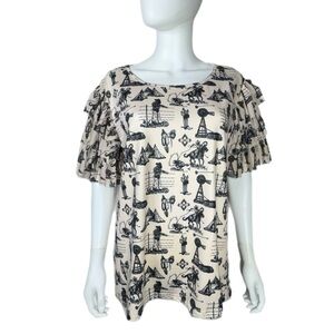 Sterling Kreek God’s Country Western Ruffled Sleeve Top